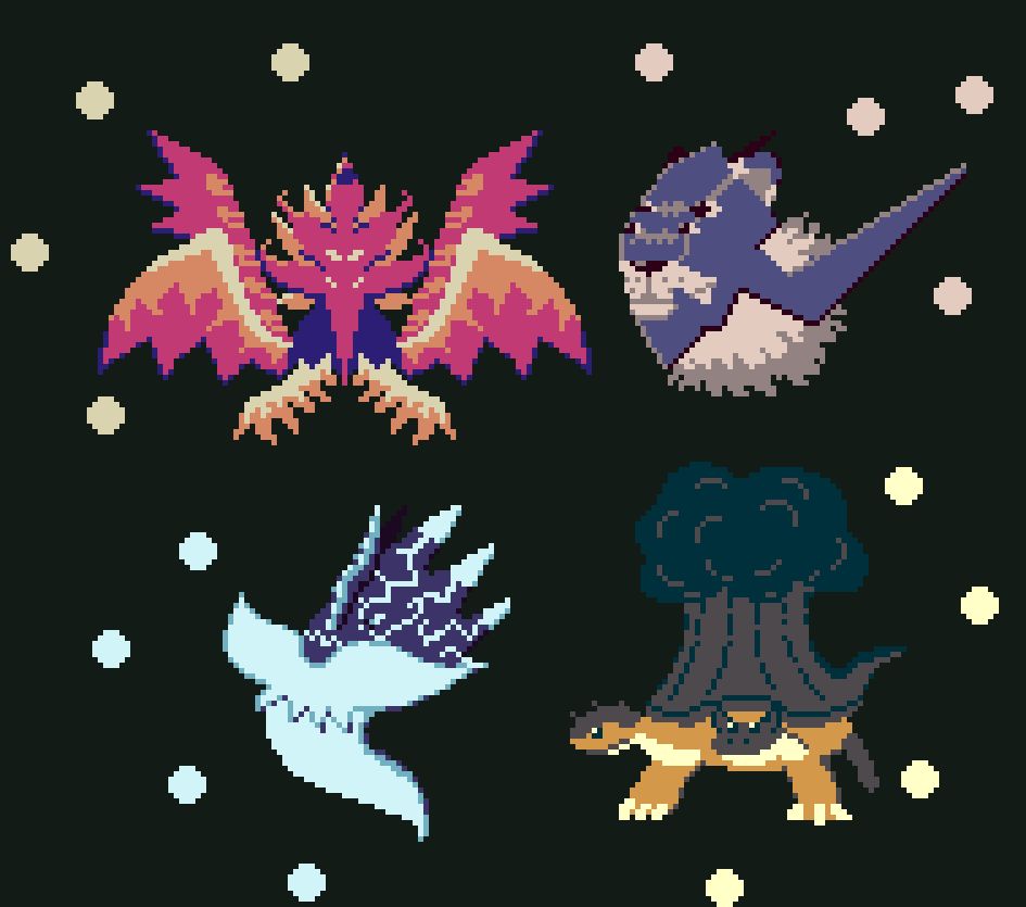 MoePixelMonsta's tweet photo. Cardinal Beasts / Bestias Cardinales
-Dia 23 Holy Beasts
-Me pregunto si habrán arreglado lo de los nombres cambiados.
#pixelart #ドット絵 #Digimon #Zhuqiaomon #Qinglongmon #Baihumon #Xuanwumon #digitoberx #digitoberx2020 https://t.co/2aG5BL0BYQ