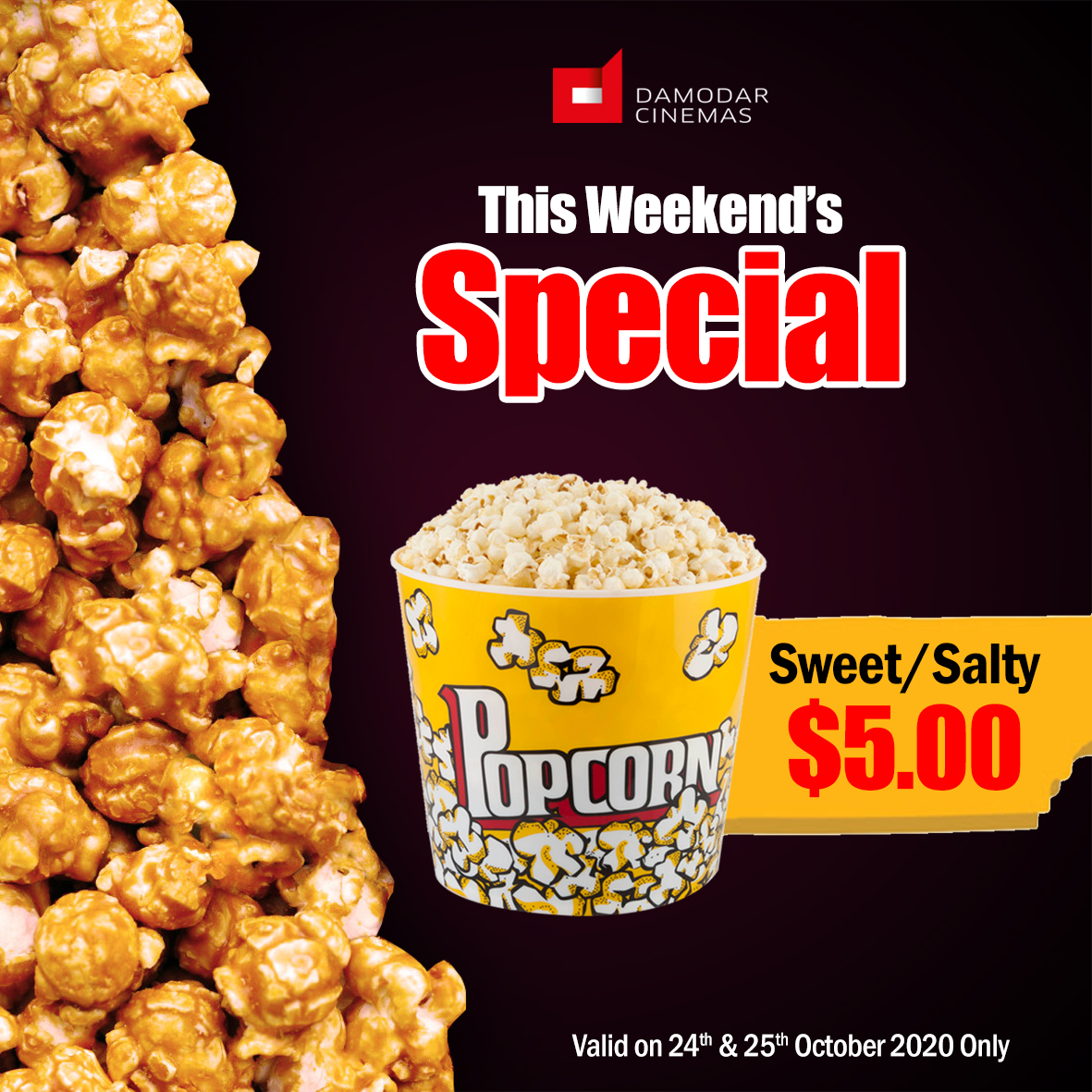 DamodarCinemas's tweet photo. #WeekendSpecials #Hotpopcorn #SweetTreat
Available At All Damodar Cinemas Locations. https://t.co/ylqE7p43Kc