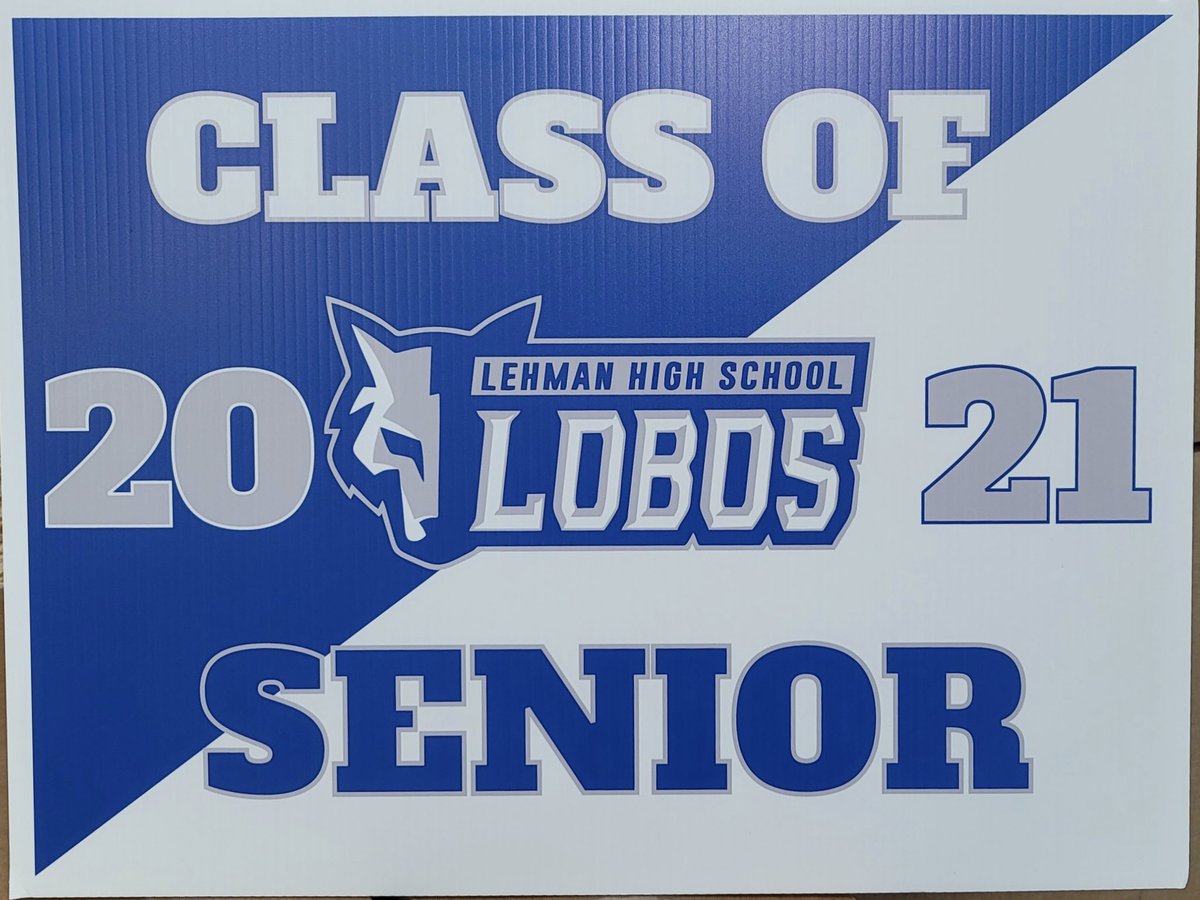 Hey SENIORS!!

Every senior gets a FREE yard sign-Pickup is on Tuesday the 27th from 4:30-5:00 for in person student and 5:00-7:00 for virtual students.