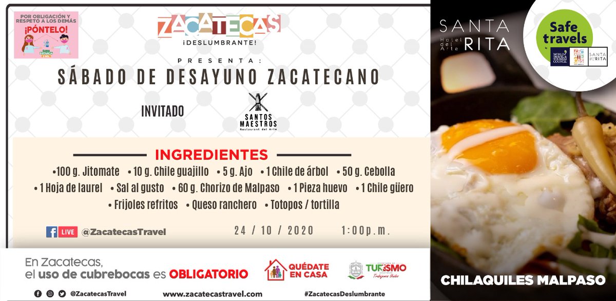 ¿Cómo te caerían unos chilaquiles malpaso? 🤤
Mañana en nuestro #FacebookLive vamos a aprender a preparar 🧑🍳 esta delicia en el Sábado de Desayuno Zacatecano 😋
¡No te lo pierdas! https://t.co/b6Ra8m01qQ