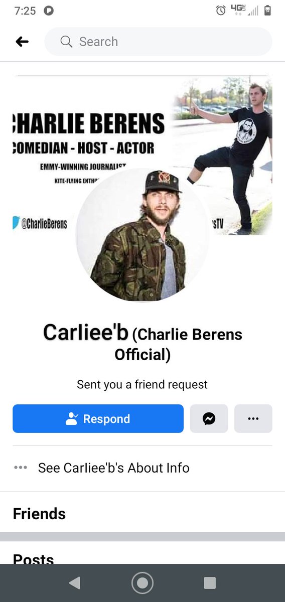 farmersam5488's tweet photo. Oh look! This "official" @CharlieBerens account wants to be my Facebook friend! 😂😂😂 #NotTodayISIS https://t.co/CyjejcM7gH