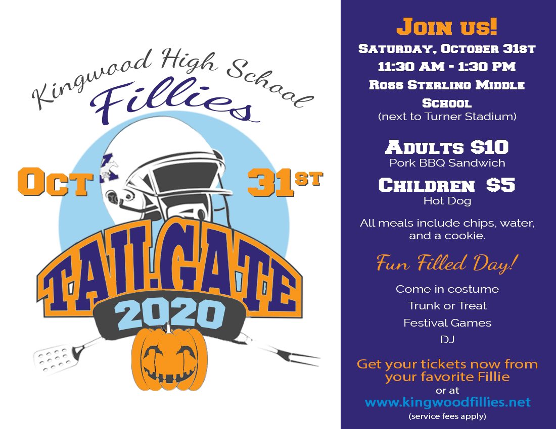 Go visit kingwoodfillies.net to get your tailgate tickets!! This will be a fun day and the weather looks to be 😍! See ya there!