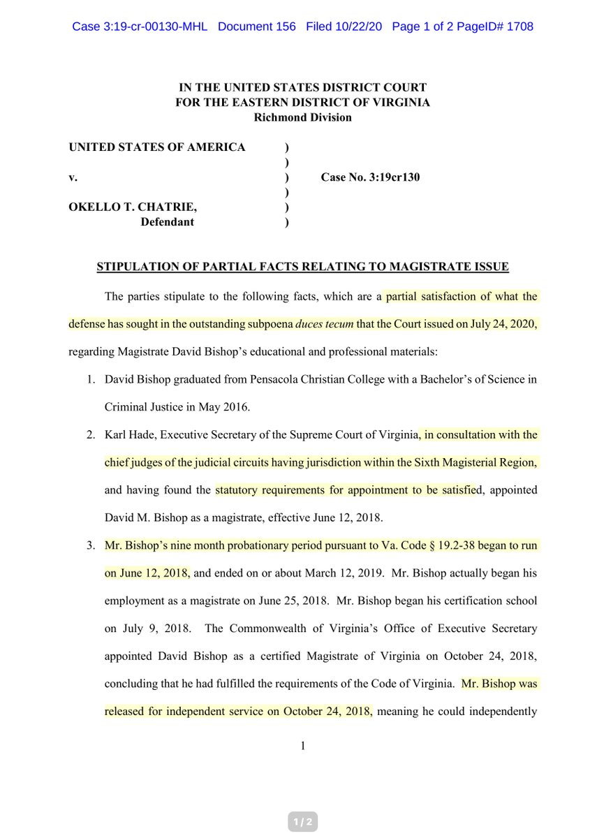 Yes friends even on vacation I still try to keep up -yesterday a Status (in person) Conference was held.The following Stipulation was entered It is a BFDI’m pretty sure it attacks the premise of the original warrant & subsequent warrants re GeoFencing https://ecf.vaed.uscourts.gov/doc1/189110818953