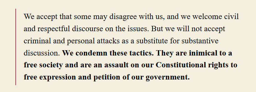 SaferBoulder's tweet photo. We disagree with the characterization that our release and analysis is “uncivil” but even if that were the case, the First Amendment makes no mention of civility.

2/2 https://t.co/ONXsS8OTZw