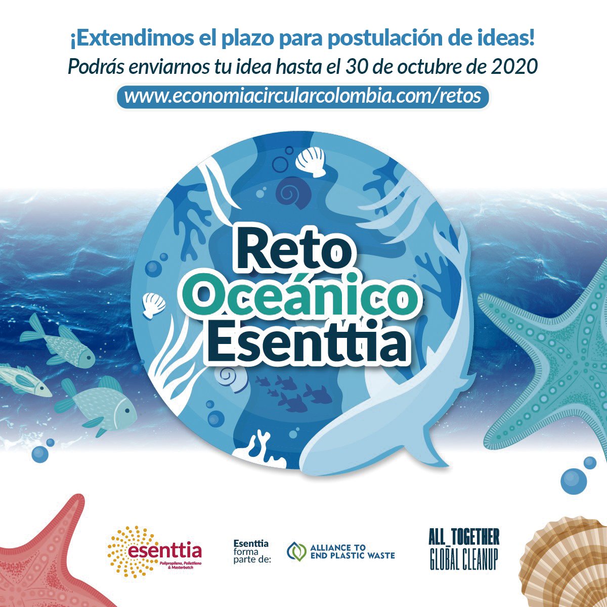 EsenttiaSA's tweet photo. ¡Extendimos el plazo para postulación de ideas del #RetoOceánico! Los estudiantes de instituciones de educación superior de Cartagena podrán enviar sus ideas hasta el próximo 30 de octubre de 2020. ¡Anímate a transformar el mundo! Conoce más --> https://t.co/ufyQLZ7ZZO https://t.co/fHSMzMl9a8