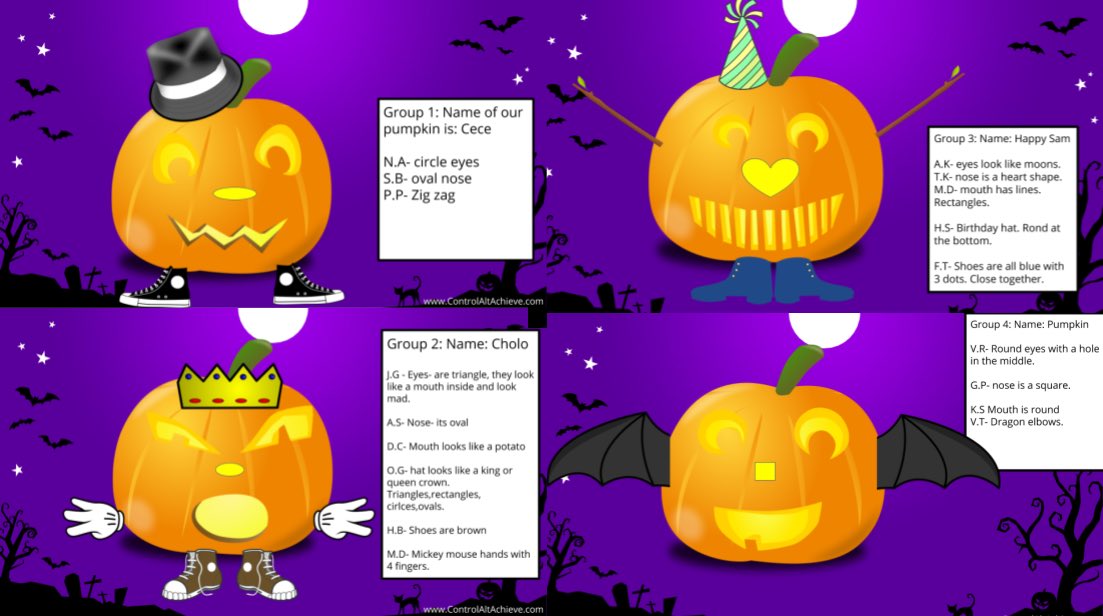 OK2- small group jack-o-lantern designs. We voted and #1 was the winner to carve on my home pumpkin!@ElishaMalyk