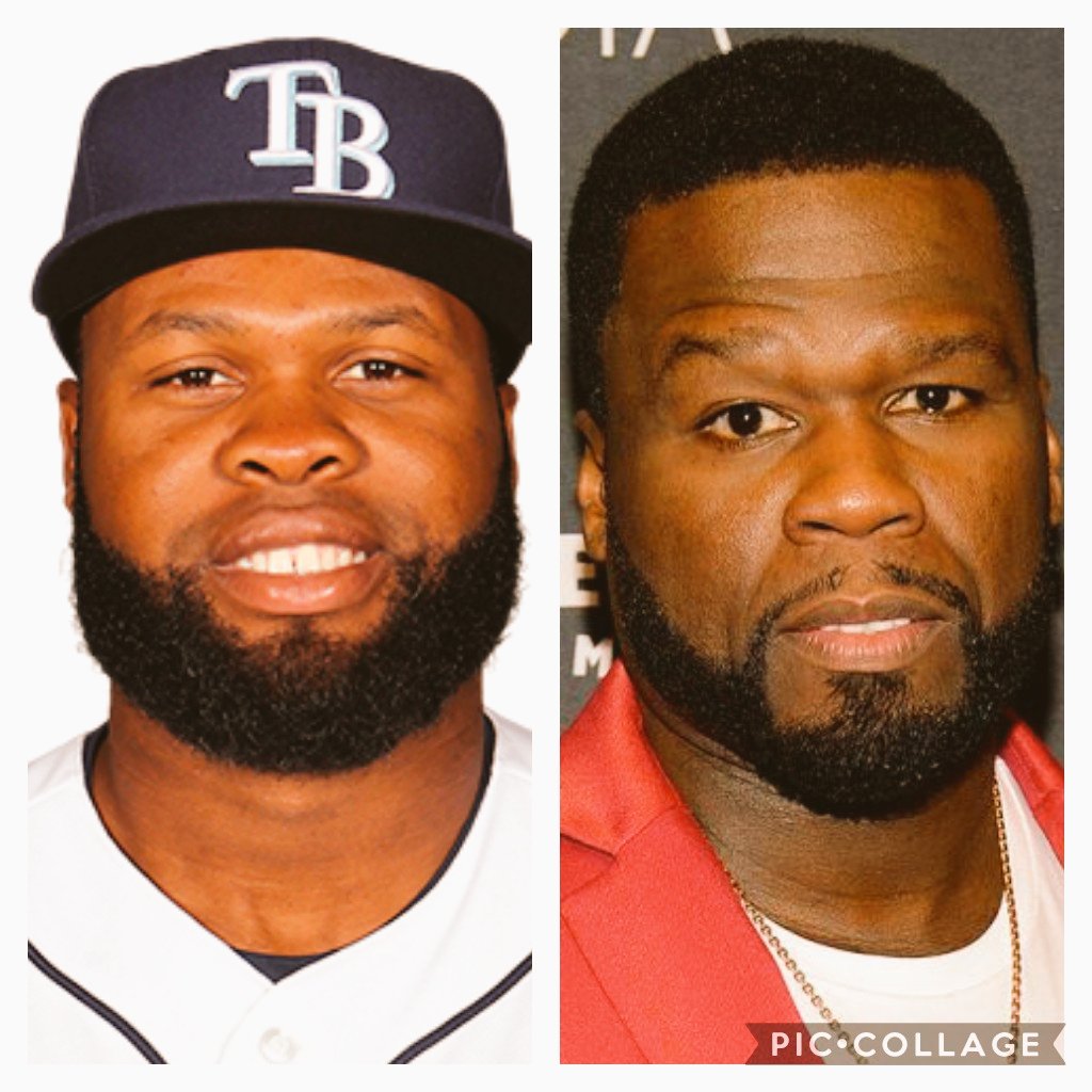 Didn't know the rays had 50 cent on there roster! <a href="/50cent/">50cent</a> <a href="/manuelmargot/">Manuel Margot</a> <a href="/RaysBaseball/">Tampa Bay Rays</a> <a href="/Dodgers/">Los Angeles Dodgers</a> #WorldSeries