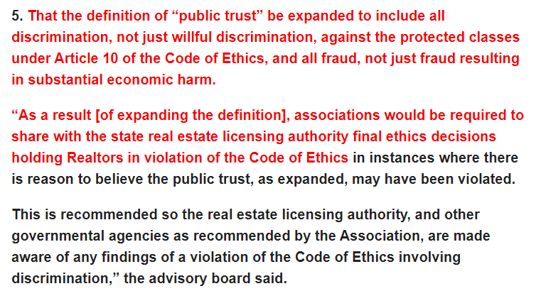 It bears repeating that this overreach into every aspect of realtors' lives will apply not just to willful discrimination but all discrimination. "Willful" is intentionally struck out. Would this include microaggressions? Impact not intent? Honest mistakes? Misinterpretations?