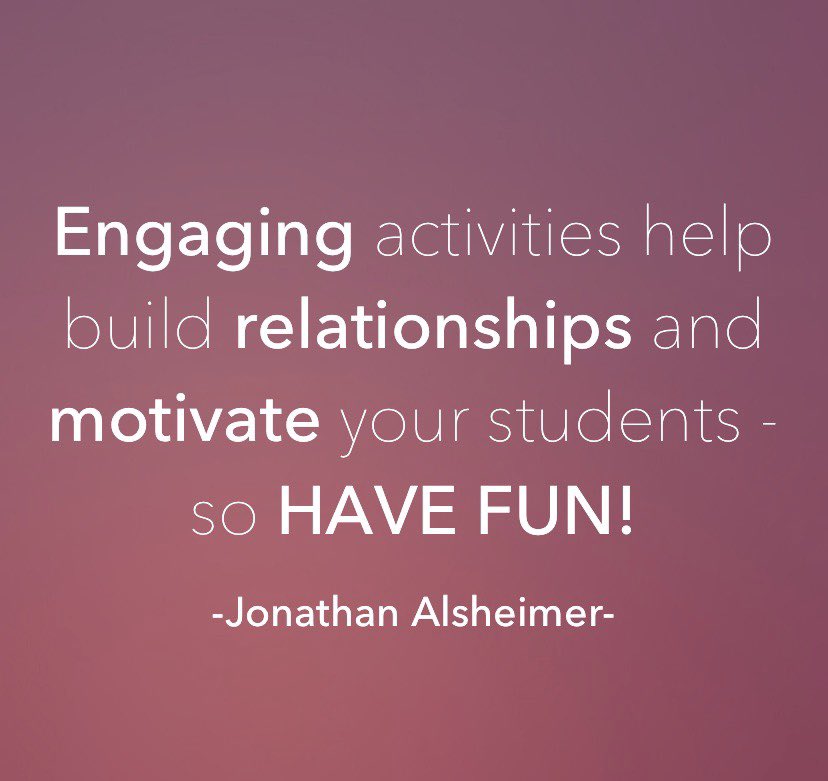 mr_Alsheimer's tweet photo. The power of student engagement helps build relationships and motivate your students. 
#NextLevelTeaching https://t.co/SCIfAHnzlG