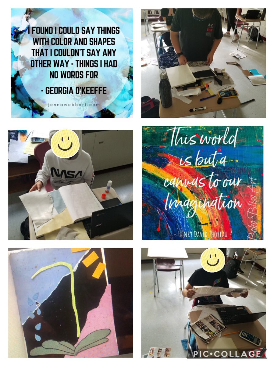 Happy Weekend! Today, artists used their dream stories to inspire and plan their collages. Looking forward to seeing these finished! @NSMSVikings <a href="/NSMSVikingsAP/">NMSBlazersAP</a> <a href="/NSArts1/">North Shore Fine & Performing Arts</a> @PeterGiarrizzo <a href="/drzublionis/">Chris Zublionis, Ed. D.</a>