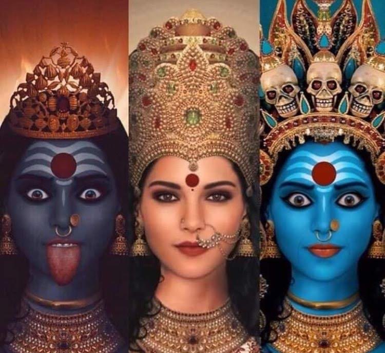 MainstrmMystic's tweet photo. Goddesses Durga, Lakshmi, Sarasvati https://t.co/zrOgGAb1xE