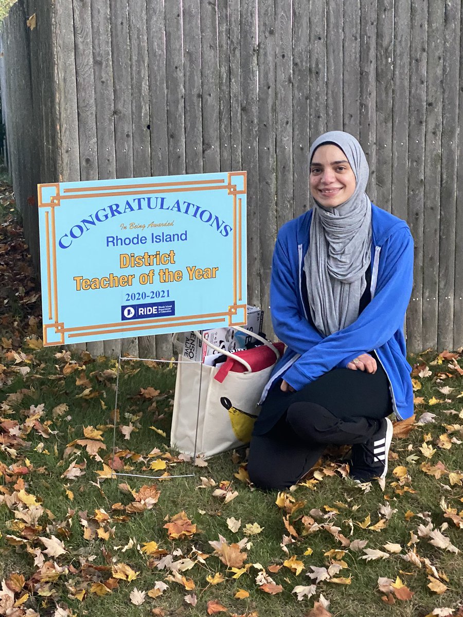 JoySouza2's tweet photo. Honored to deliver some well deserved cheer to BVP Teacher of the Year Ruqayya El-Asmar @RIDeptEd @BVPrep @MarielleEmet @chiachess #TeachersleadRI https://t.co/7bA5n88AmD