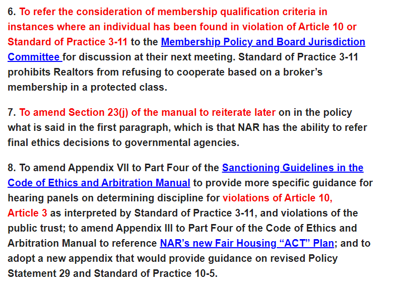 Just for completeness, I'm including a three of the changes that appear to be mostly procedural and that entrench power. Notice that #6 prohibits using one's own protected class status as a defense.