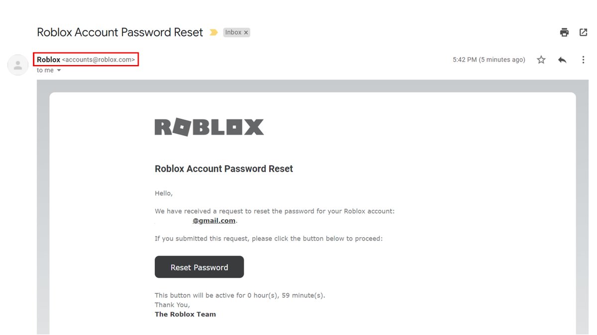 how to reset your password on roblox with email