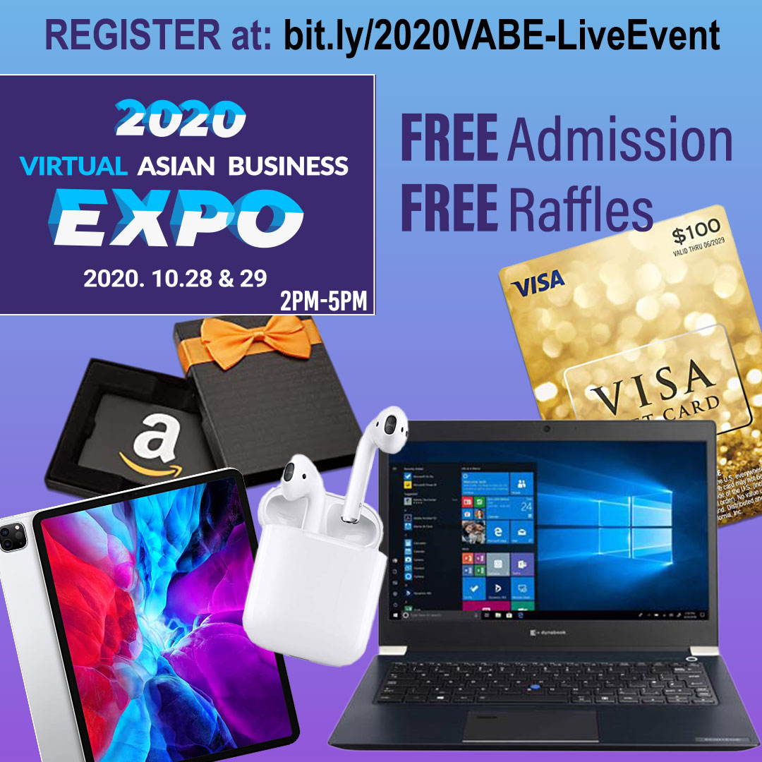 👀Don’t miss out on a Chance to Win These Fabulous Prizes‼️ bit.ly/2020VABE-LiveE…
 💰Amazon Gift card  💲New Ipad Pro 11-inch   
💲Apple Airpods  💰Visa Gift cards  
💲💲Grand Prizes – 💻Toshiba Tecra X40 New Intel i5 8GB RAM 256 SSD 14” Win 10 Professional w/ 4 yr warranty