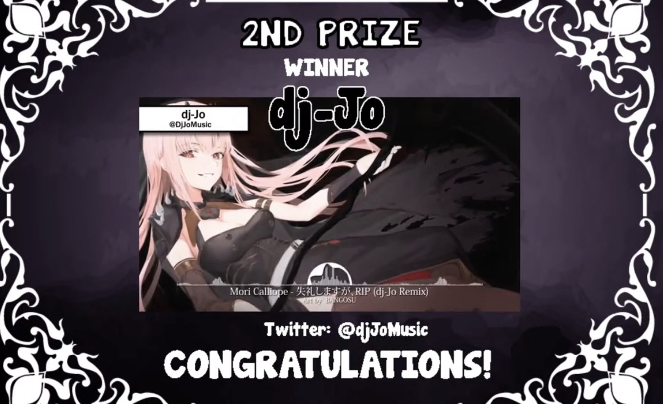 Mori Calliope Holoen Rip Remix Contest Winners 1st Prize Nhato Nhato T Co Wqztue9sxt 2nd Prize Dj Jo Djjomusic T Co Ognd4iuqp3 Thank You For Your Incredible Remixes And Congratulations My Dudes Mori Calliope Holoen Rip Remix Contest Winners 1st Prize Nhato Nhato T Co Wqztue9sxt 2nd Prize Dj Jo Djjomusic T Co Ognd4iuqp3 Thank You For Your Incredible Remixes And Congratulations My Dudes