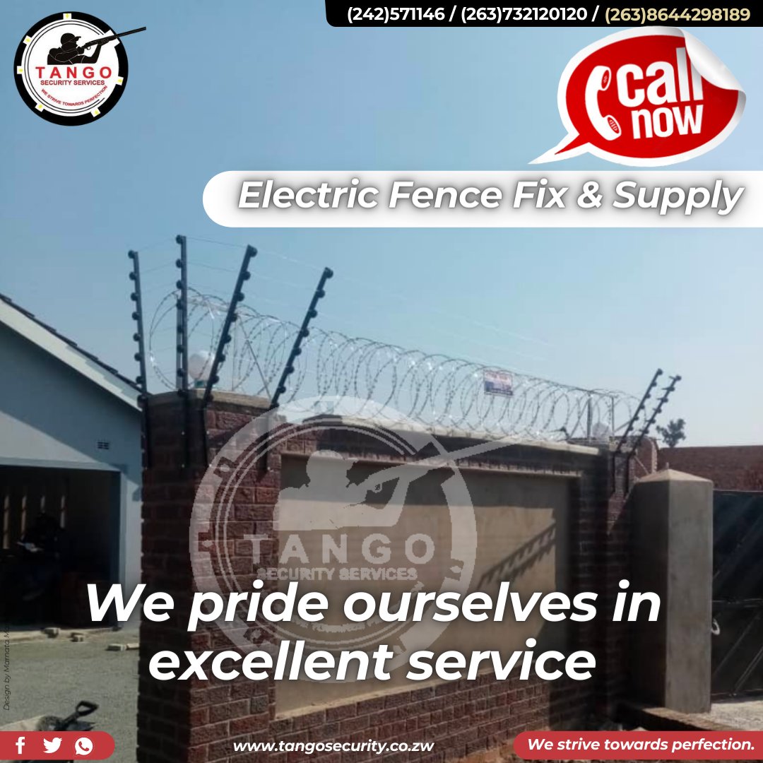 TangoSSZim's tweet photo. For all your new electric fence Installations and repairs to your existing fence contact Tango Security Zimbabwe today for the most affordable quotes.

#ElectricFence https://t.co/8VucRo64VQ