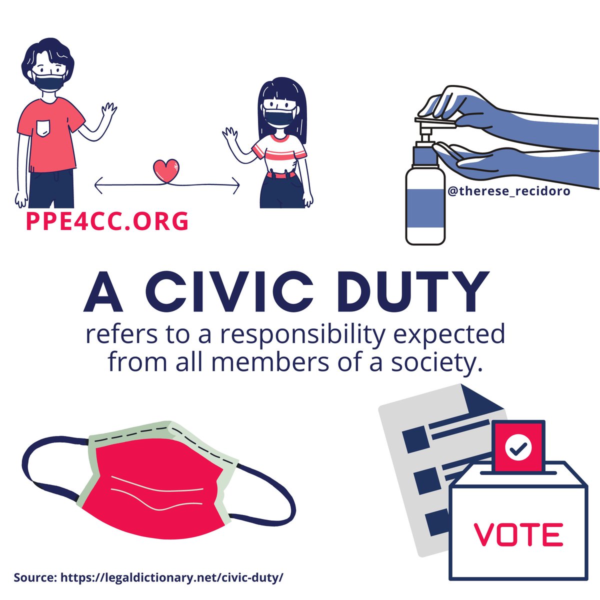 PPE4CC's tweet photo. @DrEricDing We have to start where we are, use what we have, and do what we can to reduce the spread of COVID-19. Let's unite to protect one another by performing "A CIViC DUTY": Avoid Crowding, Indoors, low Ventilation, Close proximity, long Duration, Unmasked, Talking/singing/Yelling. https://t.co/FWAyPq11Fn