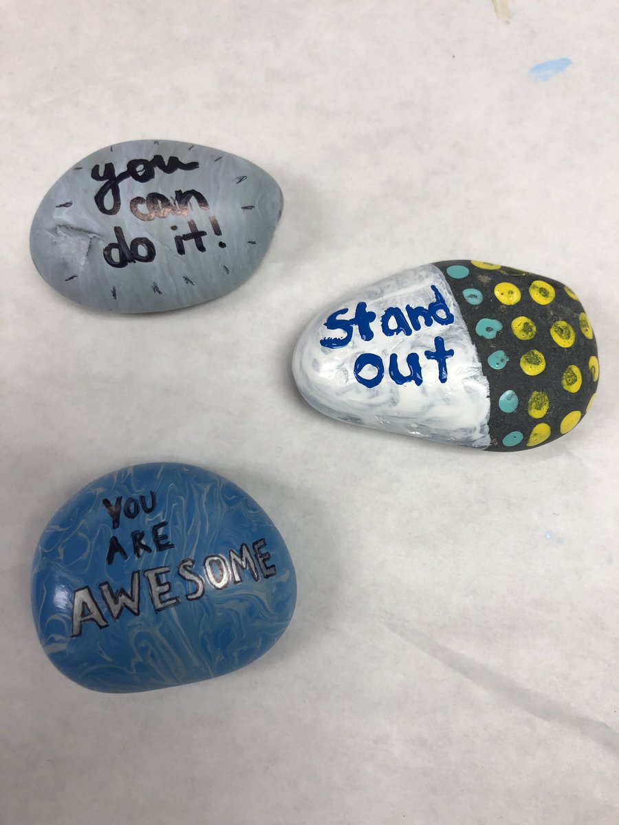 Painted some kindness rocks for the garden at @ParkMiddleSPF today! #savepromise #kindnessrocks