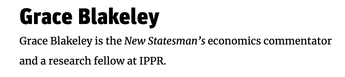 Grace is answering first. This is a person who used to be a New Statesman Economics Commentator and IPPR Research Fellow but is now a lowly Tribune writer and book floggerer on Zoom calls.  #OhHowTheMightyHaveFallen  #Disgrace