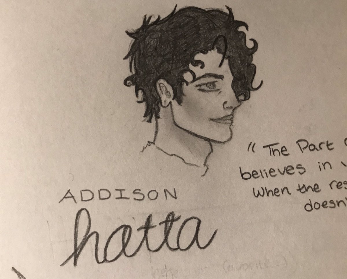 RbvRa's tweet photo. @ElleOnWords I did a school project and drew Alice and Hatta, it’s not exactly how I actually picture them, but I’m content with it❤️ https://t.co/HgtaewYdA3