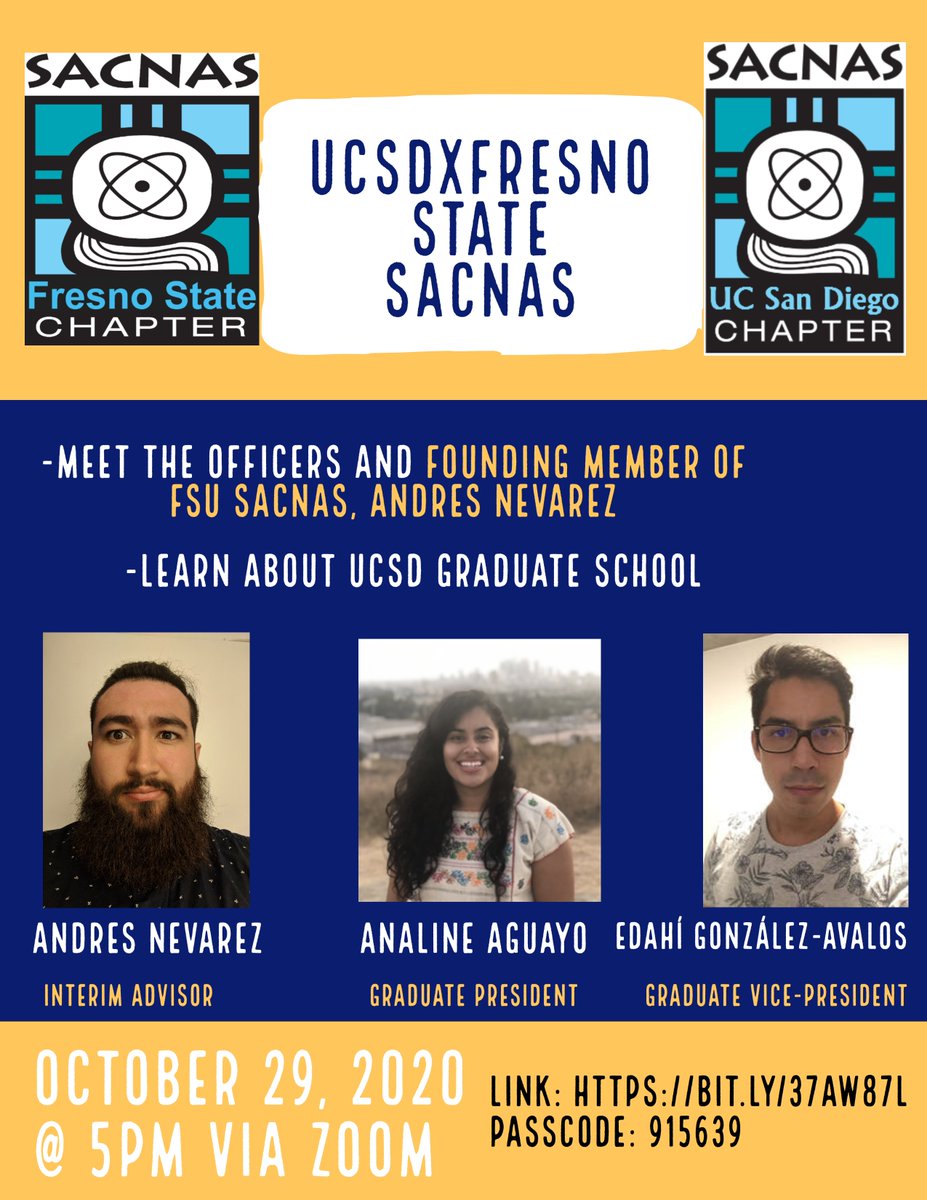 Come learn about about UCSD Biology Graduate Program and SACNAS Chapter!