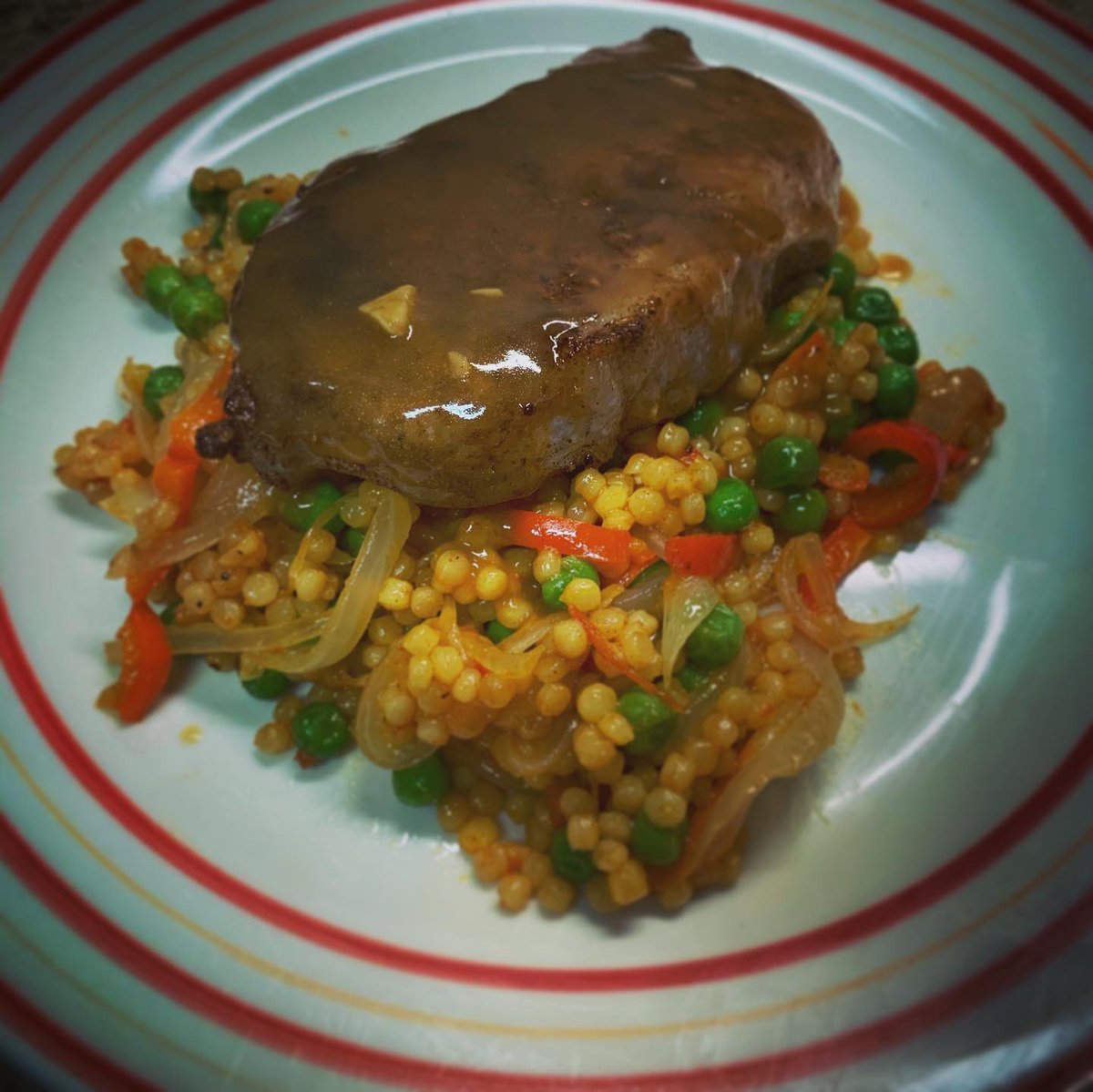alli_wing's tweet photo. A lovely evening with the @tallysymphony featuring @joshua_cello and another yummy meal kit from @NikkiTalksFood, Levant spiced pork chop and paella-style Israeli couscous #tsolive #tsoathome #culture #tlh #livemusicisbetter #whatsfordinner #omnomnom https://t.co/tTrkmxqwiI