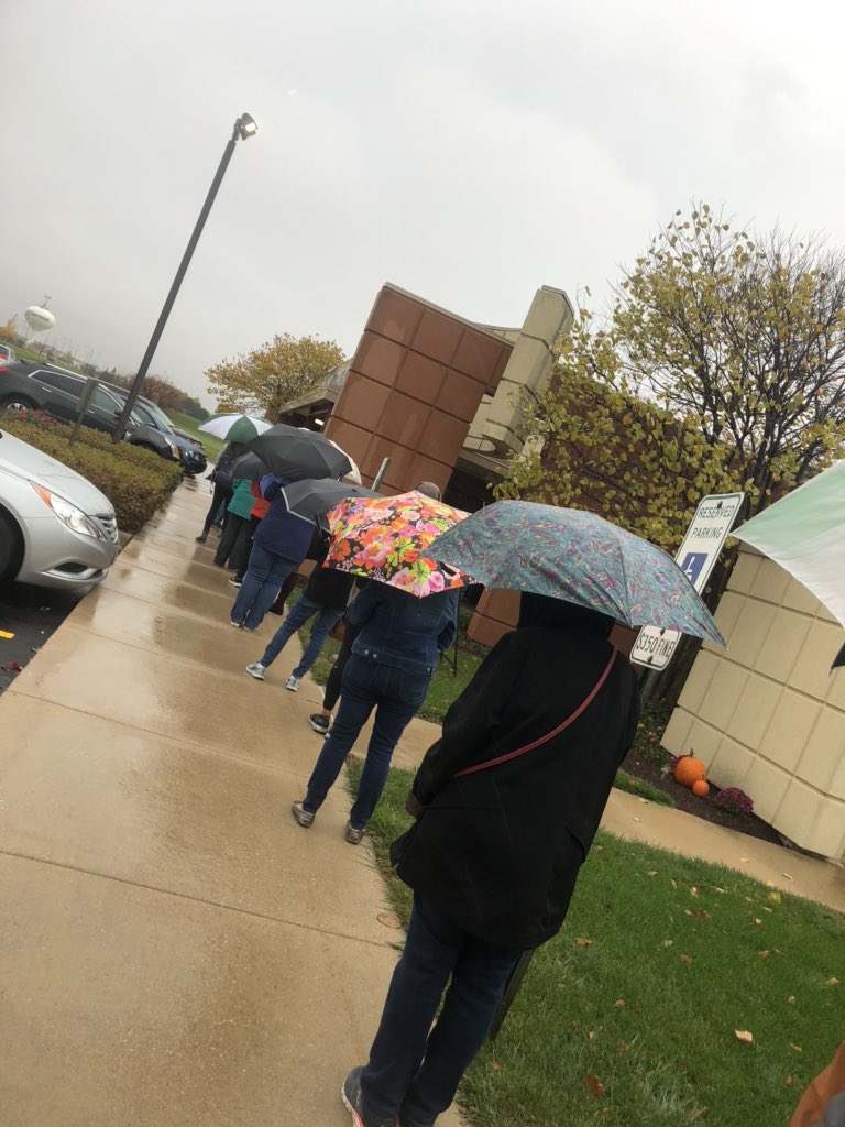 ms_kohnsanders's tweet photo. Not rain and cold or long lines were going to stop us. I was honored today to go with my friend @BlazingAries as she voted for the first time in her lifetime! #votingmvp #firsttimevoter #votehimout https://t.co/wld3L8bgXl