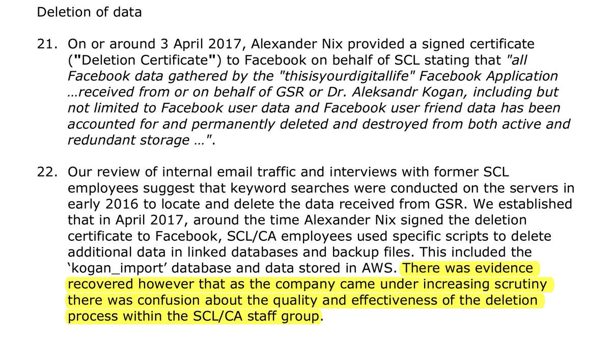 From the now-famed ICO letter (often mistakenly referred to as a final report) which indicates that Cambridge Analytica bungled the data deletion that Facebook politely requested. Then, in 2016 Facebook worked side-by-side with Cambridge Analytica, embedded in the Trump campaign.