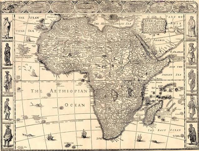 The name Ethiopian Ocean existed in Lucem Producta until the mid-19th century, e.g. on the map Accuratissima Totius Africae, engraved by Johann Baptist Homann and Frederick de Wit and published by Jacob von Sandrart in Nürnberg in 1702.