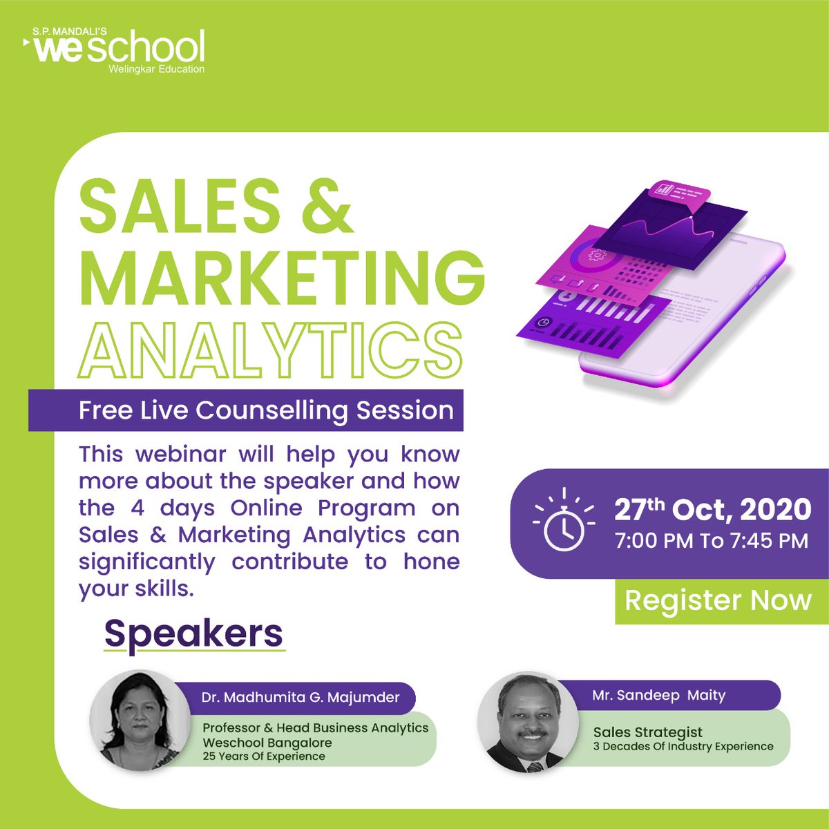 #FreeCounsellingSession
Explore the benefits of Sales & Marketing Analytics Program and uncover new markets, new audience niches, areas for future development and much more!!!

Register Now!!!
Link: attendee.gotowebinar.com/register/43825…

Hurry!!! Limited Seats Only...
.
.
.
#salesandmarketing