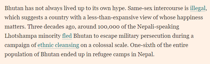 2/18. Bhutan, a tiny isolated kingdom has a troubled recent history. Despite the extensive abuse of its own population, the country has – to a large extent – managed to avoid criticism in the international media.
