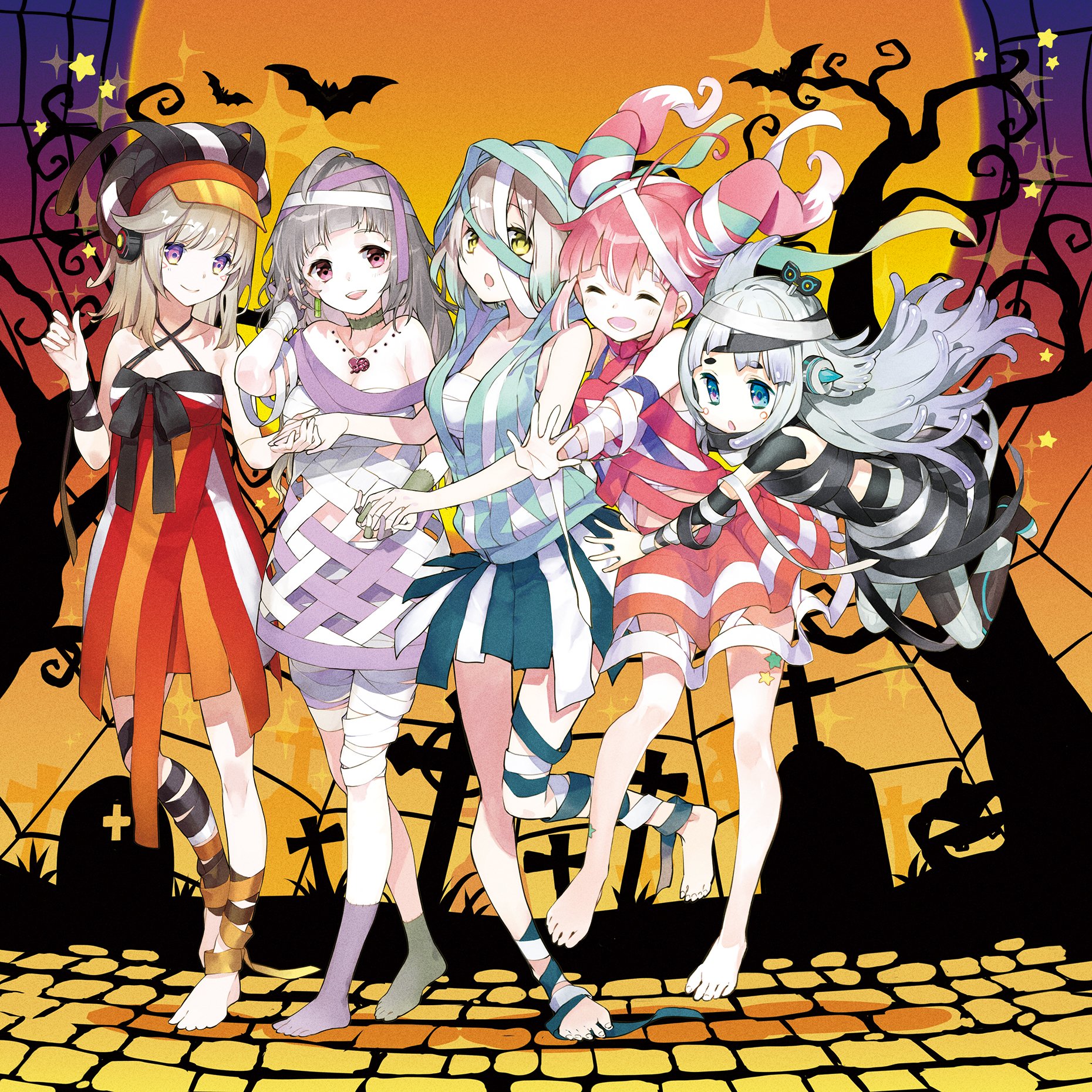 ブイアパ公式 銀猫ななし ブイアパ 年ハロウィン特別描き下ろしイラストを公開いたします 猫猫猫先生 Nekobyou による マミーをイメージしたかわいいイラストです そしてこちらのイラストがデザインされたハロウィン限定グッズが本日の18時より