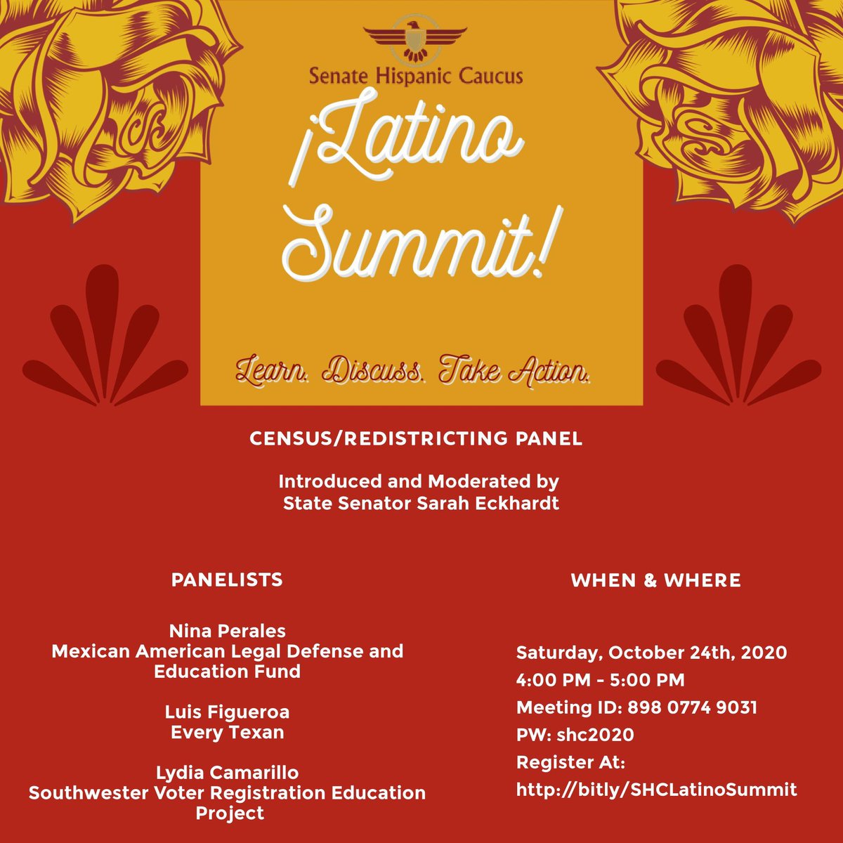 2020 Latino Summit 4:00pm-5:00pm- Panel on CENSUS/Redistricting  #txshc  #txlege  #Census