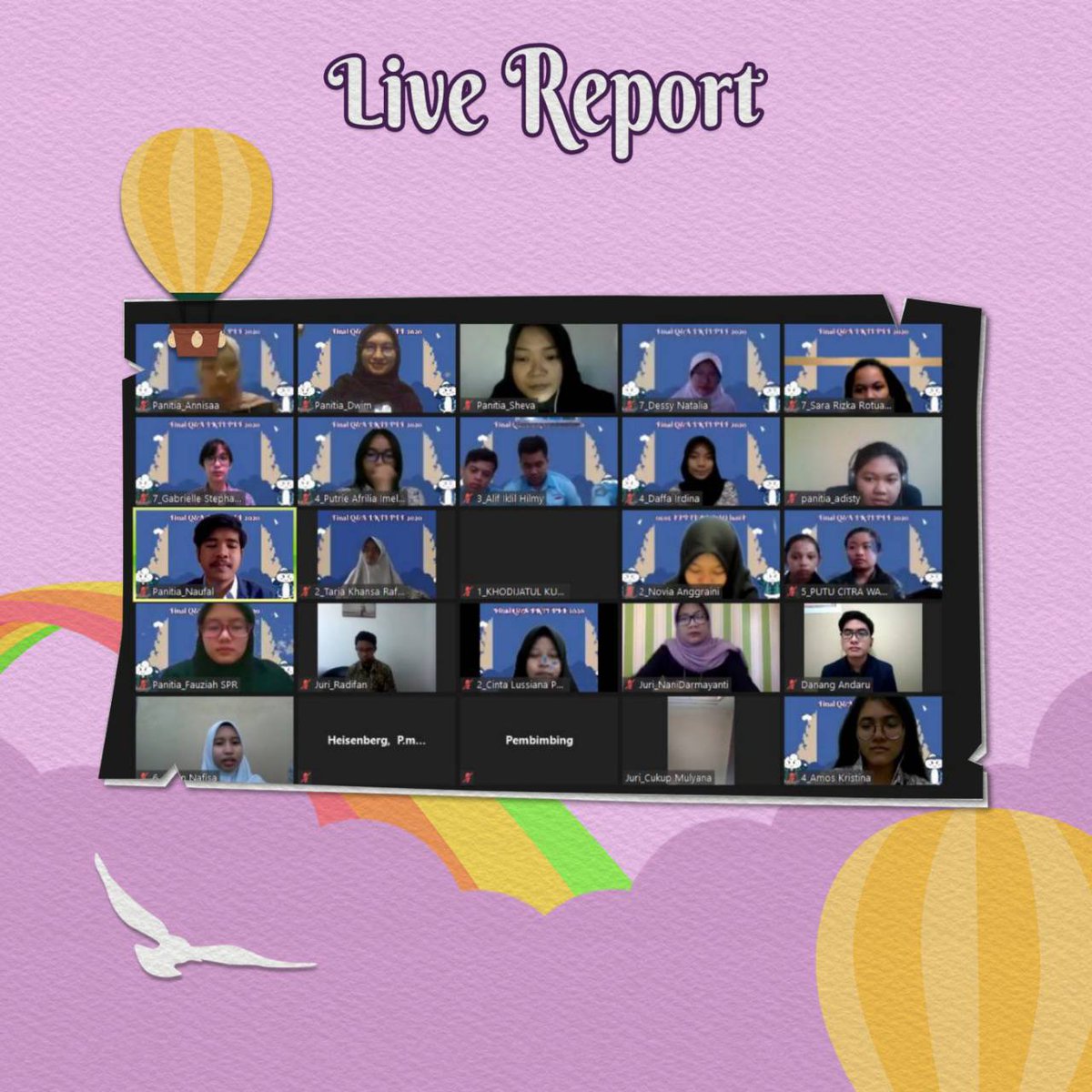 PEF_unpad's tweet image. [LIVE REPORT FINAL LKTI]

Hallo, Padjadjaran Mates!
Pagi ini, sedang berlangsung acara Final LKTI PEF x OHU 2020 nih! Jangan lupa untuk terus pantengin media sosial PEF x OHU untuk terus update informasi mengenai PEF lainnya ya!

#LetsFlyHigh
#PEF2020
#PEFxOHU