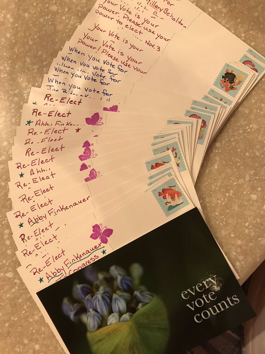 The weekend is off to a good start! #PostcardsToVoters for @harrisonjaime @GoodforFlorida @HillaryScholten and @Abby4Iowa and a great zoom visit with some cool kids.