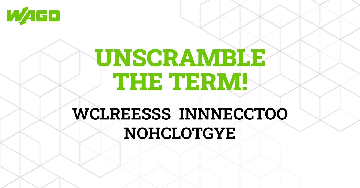 WAGOIndia's tweet photo. Can you unscramble the given term? Share your answer in the comment section and don't forget to tag your friends.
#BrainTime #Unscramble #GuessAndAnswer #Word #Quiz #Electrical #WAGO #WAGOIndia https://t.co/IjfsJGmdTg