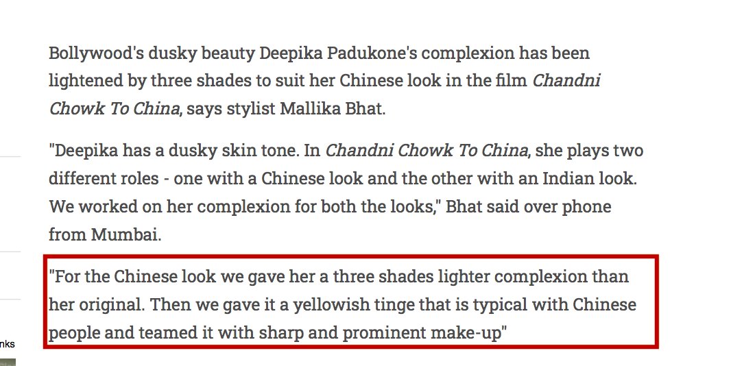 8/11So an actress played a Chinese character in a movie, and this is what her makeup artist had to say:They gave her a "yellowish tinge that is typical with Chinese people." This WHOLE MOVIE used China as an aesthetic and for comedy. IS IT NOT TIME WE ADDRESS OUR OWN IGNORANCE??
