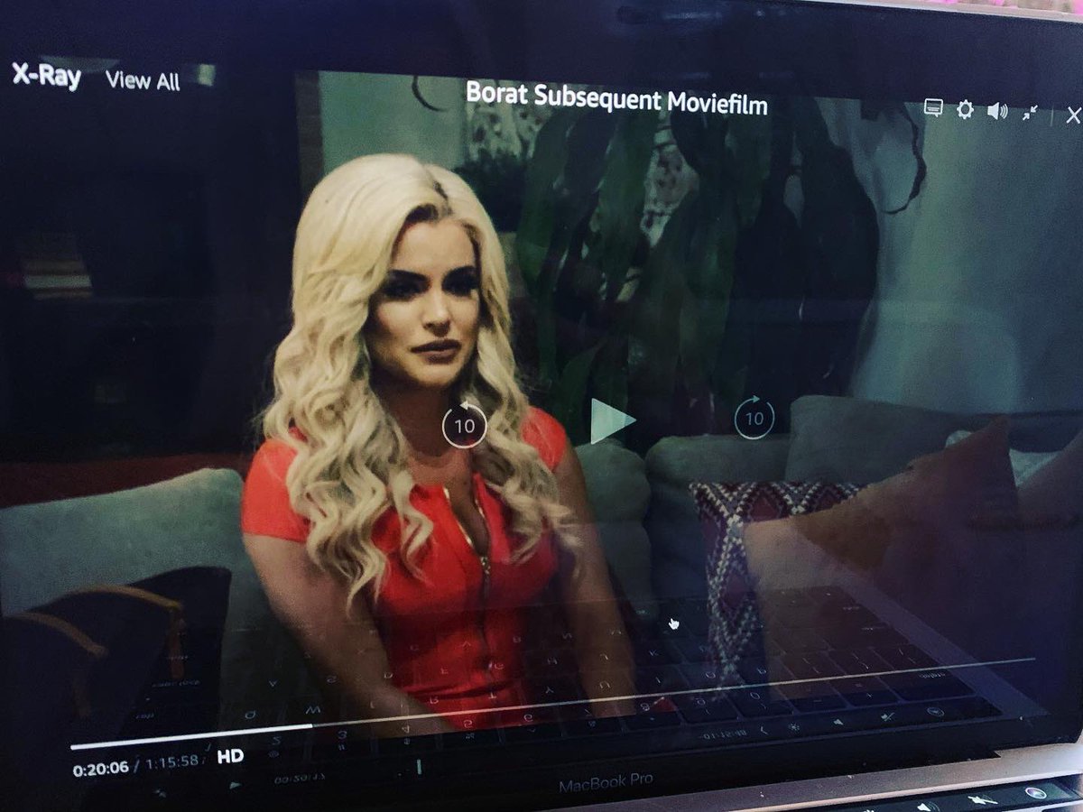 MacyChanel's tweet photo. Shocker, I was featured in Borat 2 earlier this week. I just watched it – it is #hilarious, as expected from @sachabaroncohen. Just like Tutar, I stayed in character throughout the entire time. #borat2 #amazonprime #boratreinar #borat #amazonprimevideo @amazon @amazonprimevideo https://t.co/J6IfEtRzCt
