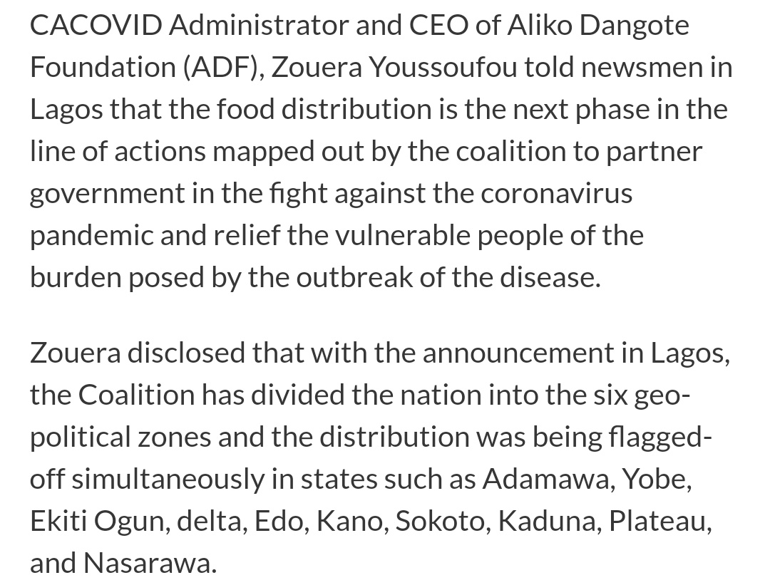 The flag off of the distribution of this palliative was not done in any State in Nigeria until August 5, 2020 and the flag off was done silmutaneously in Delta, Ogun, Yobe, Plateau, Ekiti and few other states on that date. (Mind the date)