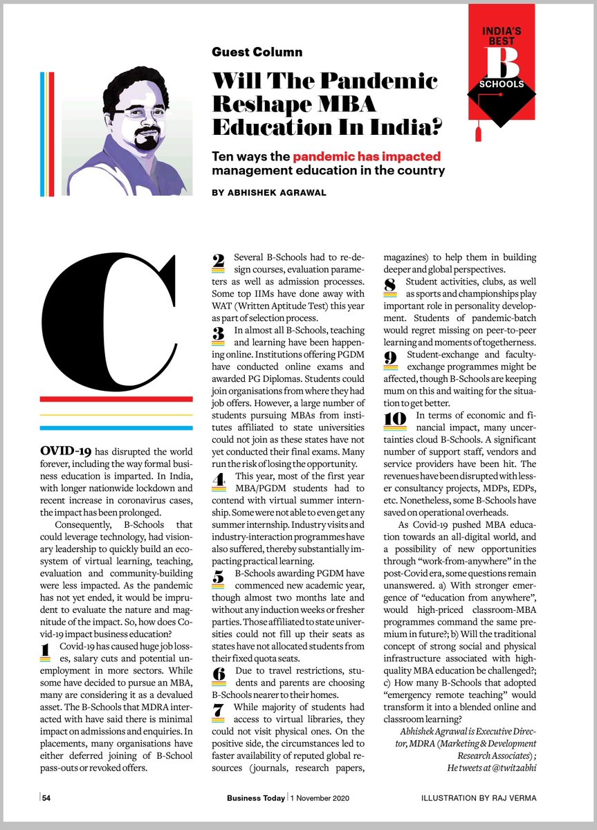 MDRA_India's tweet photo. @BT_India @MDRA_India Best B-School Ranking 2020 is out! 
#bestbusinessschools #bschool #BschoolRanking #BestBSchool2020 #BusinessEducationduringPandemic #businesstoday #MBA2020 #bestmbacollege #BestMBAIndia #education #IIMAhmedabad #iimcalcutta #iimbangalore 
#GMAT #CAT2020 https://t.co/LKXJETf01f