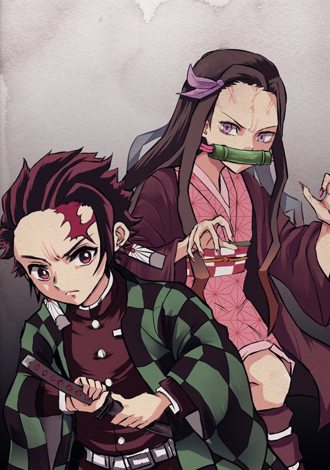 たんじろうくんとねづこを描きました 