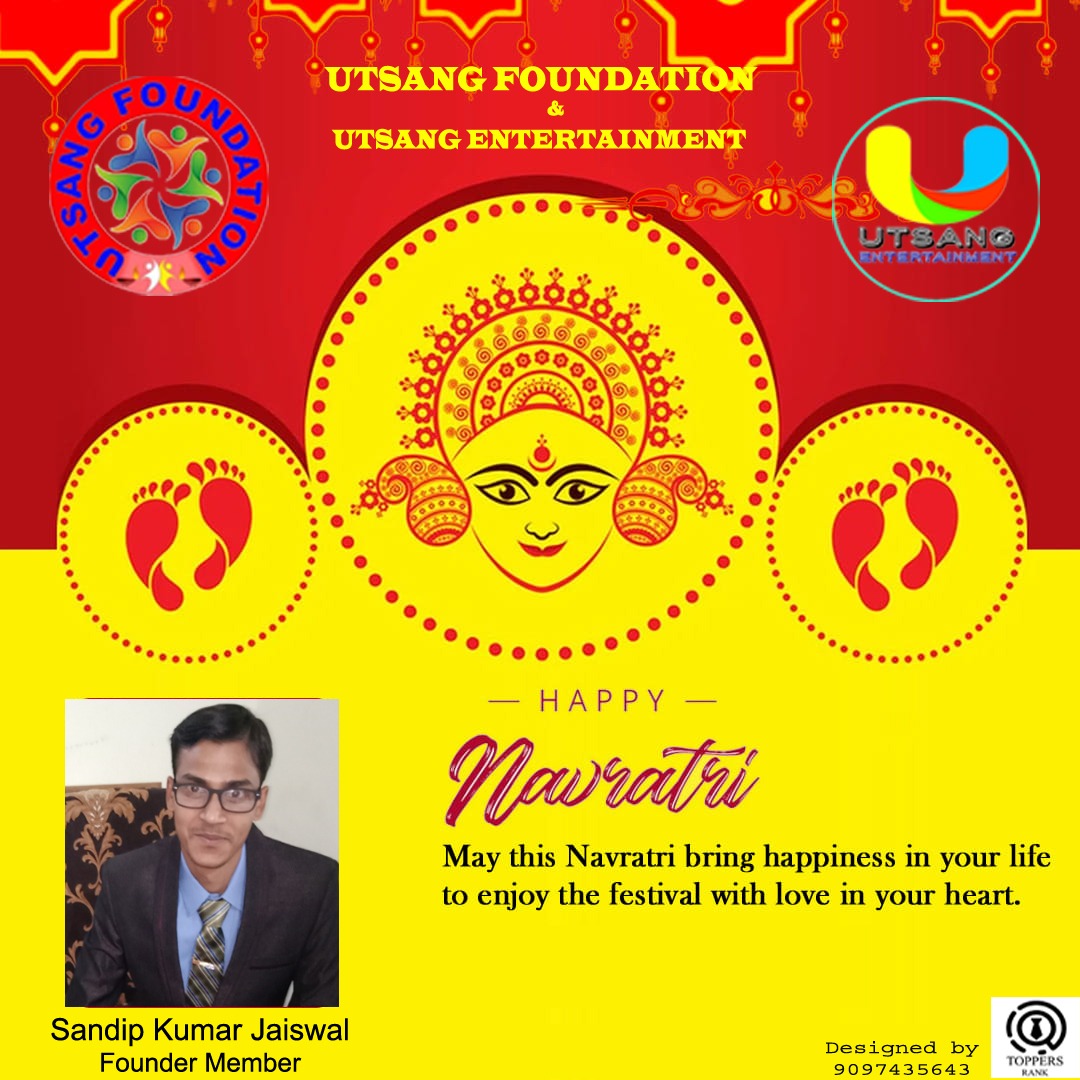 UtsangF's tweet photo. Utsang Foundation परिवार के तरफ से आप सभी को नवरात्री महापर्व की हार्दिक शुभकामनाएं। माँ दूर्गा आप सभी पे अपनी आशिर्वाद बनाये रखे ।
🙏जय माता दी 🙏
#utsang_foundation
#durgapuja2020
#durgamaa
#durgapuja https://t.co/X5Qb98WqzK