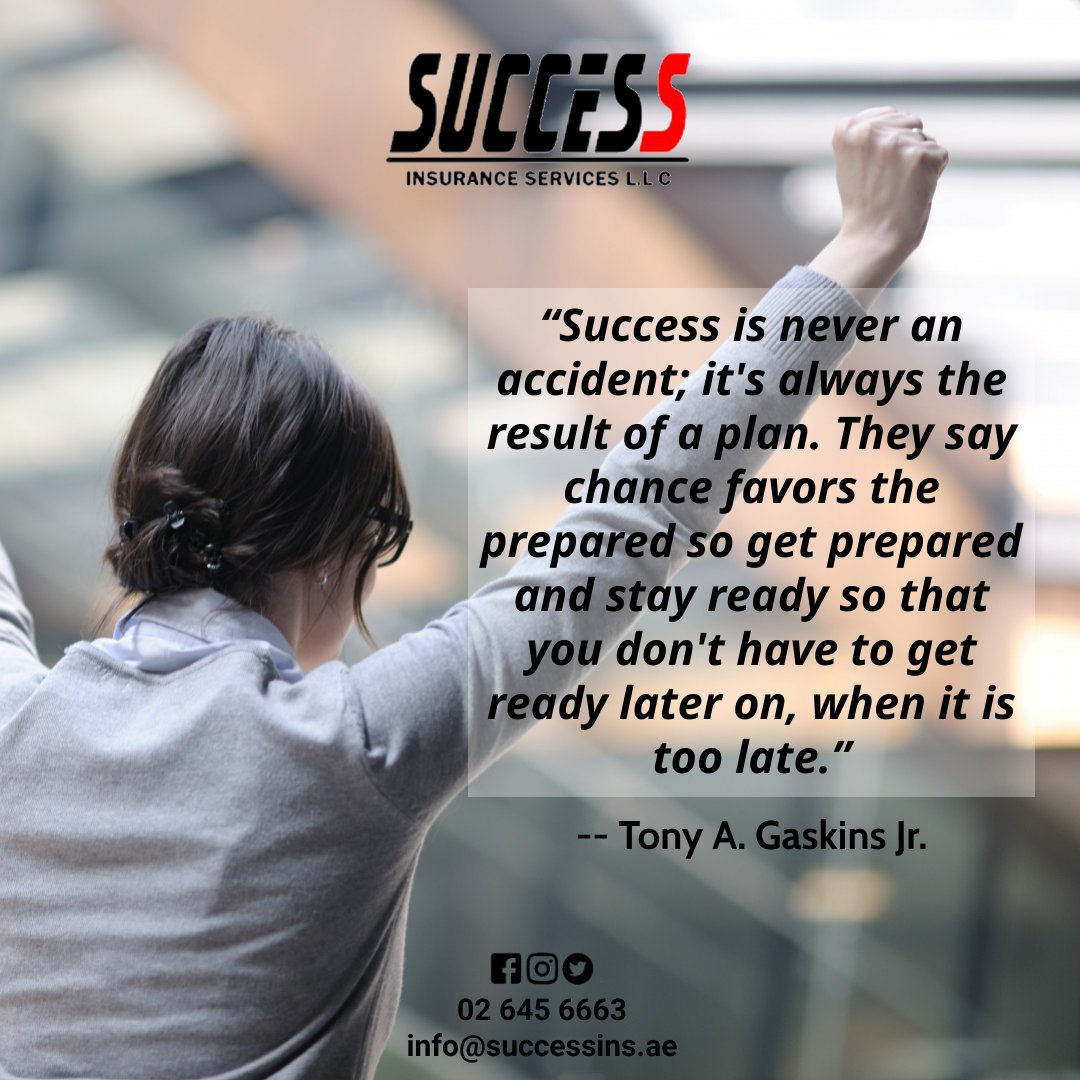 success_ins's tweet photo. Success comes hand-in-hand &amp; is a result of preparation and planning.
***
Insurance is a good way of preparing &amp; we're here to help you find the insurance that you need. Contact us at 02 6456663.

#success #prepare #plan #getready #insurance #broker #UAE #followus #contactus https://t.co/uxZ3ybRWoc