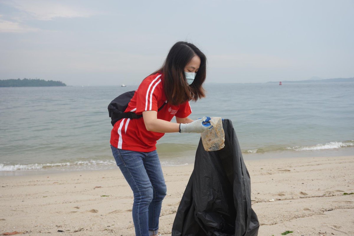 jcu_singapore's tweet photo. Today, #JCUSingapore gathered some staff and students and held a clean-up of Changi Beach. Each of us can do our part to give back a little to the community. #Singapore #environment https://t.co/tZPTnZQ2eQ