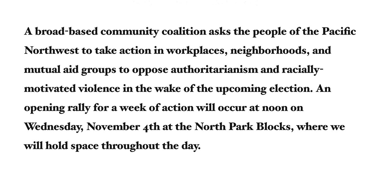 MrAndyNgo's tweet photo. A coalition of antifa groups in Portland have already announced their post-election protest plans. They're calling for a week of shutting down businesses. They're meeting on 4 Nov. at the North Park Blocks in downtown. https://t.co/bJdRH0IVGl https://t.co/6xwxWu46LD