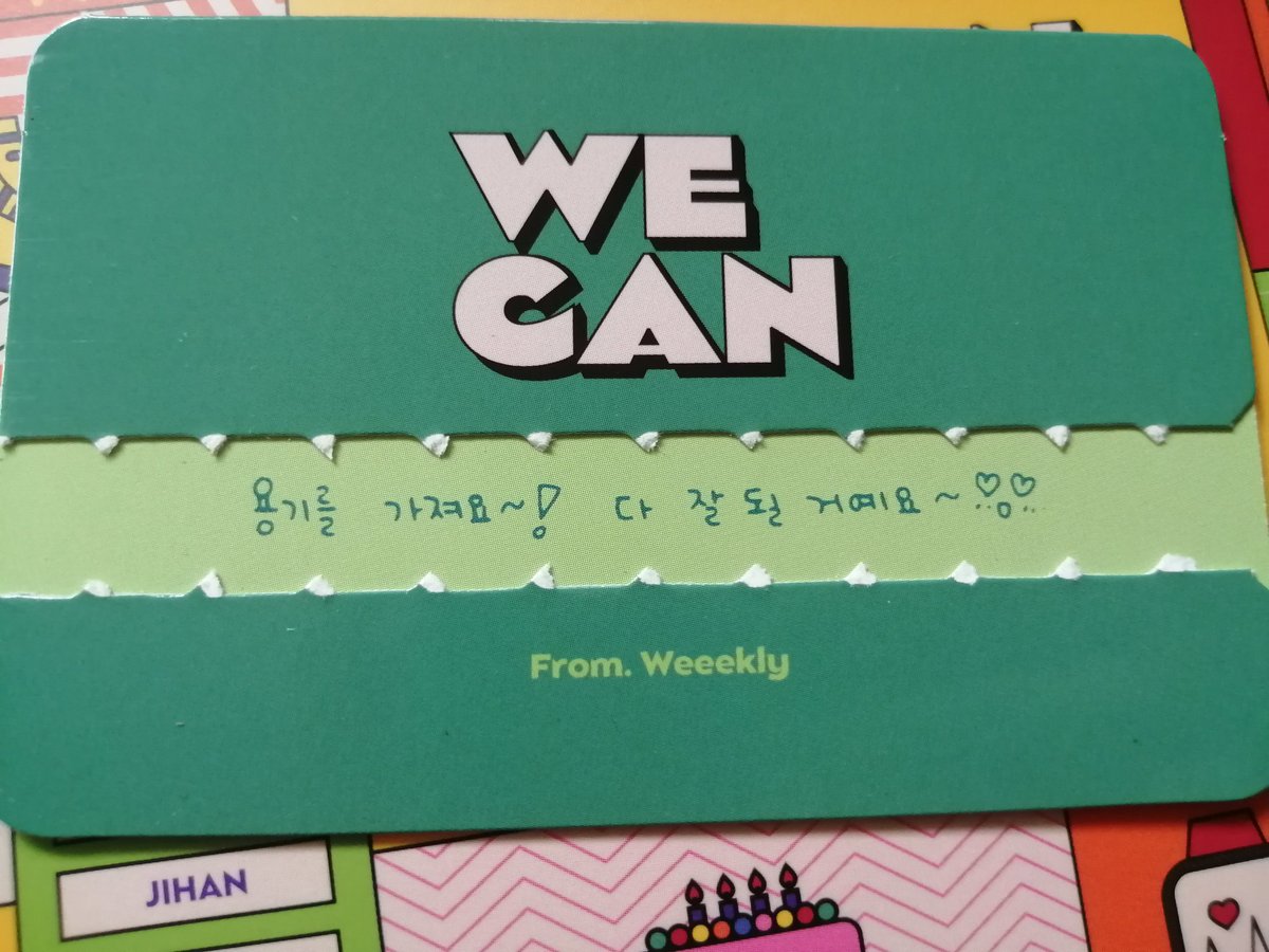 [Eng Translation] Weeekly’s Message Card" Have courage~! Everything is gonna be fine~""Everything is fine. You’re doing very well"Credits to  @luvweeekly for translating all of this  @_Weeekly #Weeekly_ZIGZAG↯  #Weeekly  #위클리
