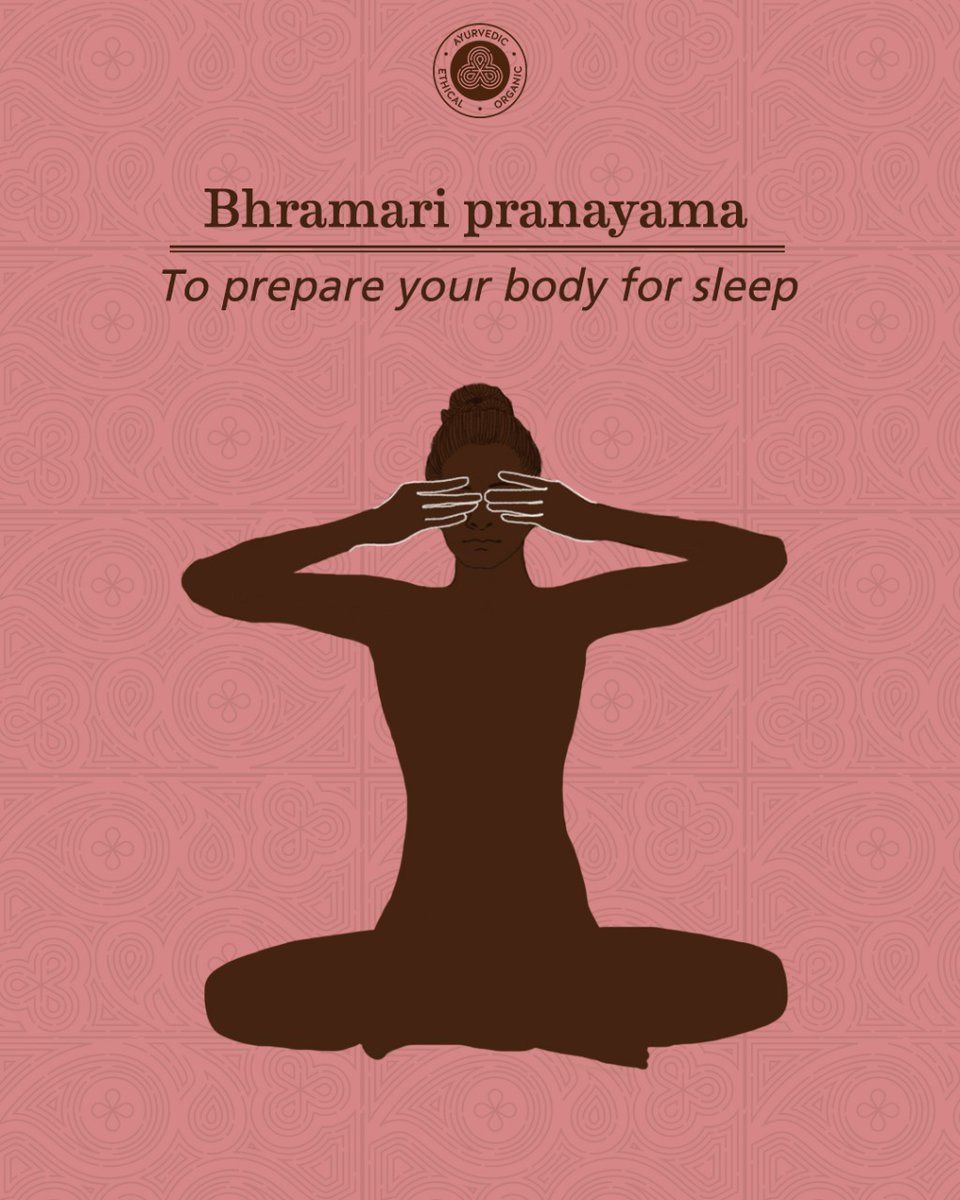 SoulTree_In's tweet photo. Bhramari is the Sanskrit word for "bee", and this is similar to the sound created when we practice this breath. It induces calmness and is known to help with sleeplessness. 

#AyurvedawithSoulTree #TruthInside #Yoga #Fitness #Wellness #YogaPractice #YogaEveryday #holisticliving https://t.co/9oABLkeY8R