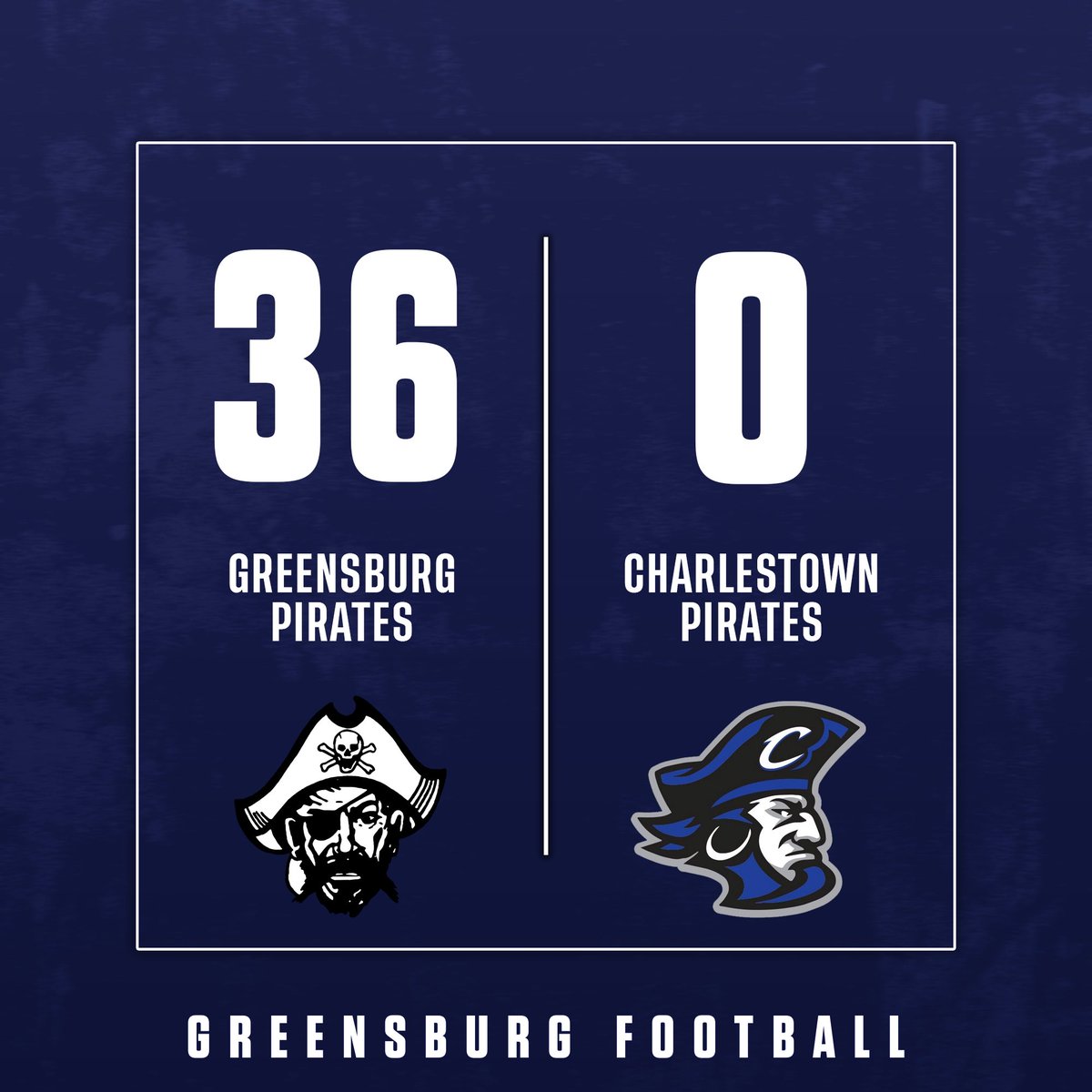 GBURGSPORTS's tweet photo. Congrats to the football team on there 36-0 sectional win over Charlestown! The Pirates will play a 5-2 Franklin County team next week in the second round. https://t.co/Qnpt3OxxnH