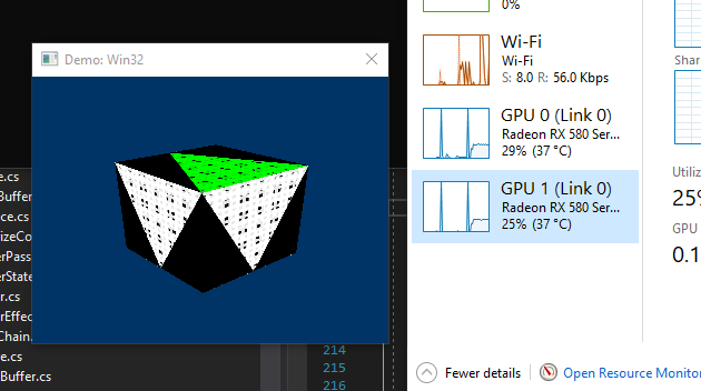 zezba9000's tweet photo. Orbital-Framework D3D12 AFR mGPU (aka Multi / Linked GPU) support.
Demo app uses lazy single threaded approach but it works for basic testing. https://t.co/W1EHk0Ok0v